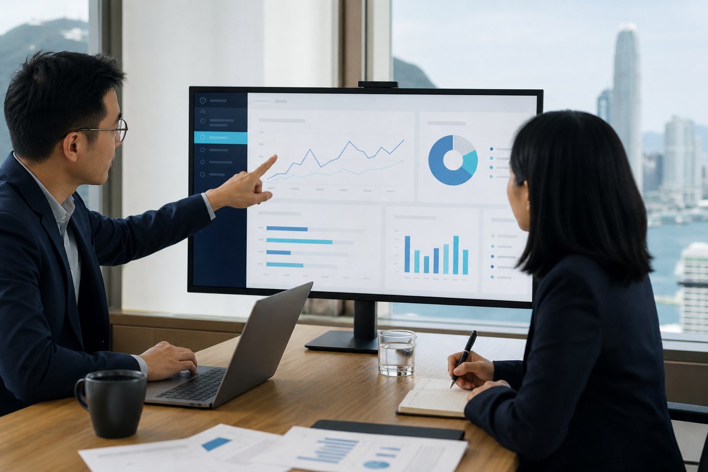 Product team viewing an operational dashboard together