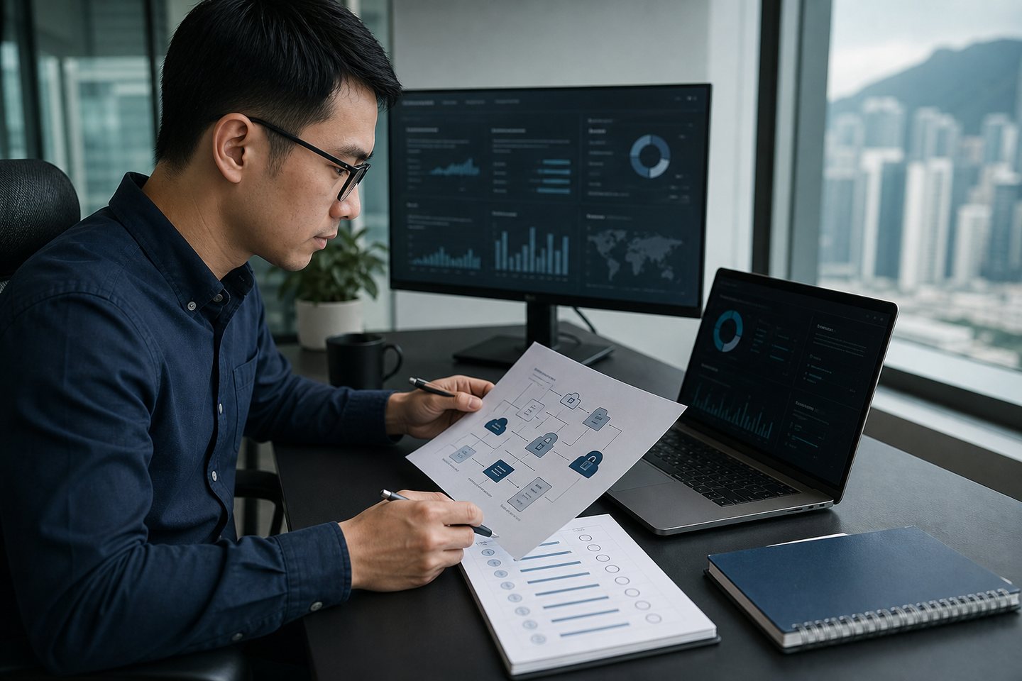 Security lead reviewing an access and incident-response playbook